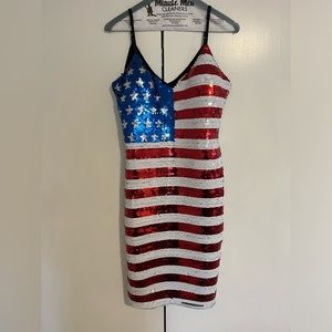 Be the center of the party this summer! USA flag sequin dress (tags attached)